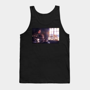 Folk Singer with a Cat Tank Top